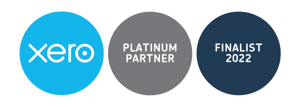 xero logo and recognition awards as their platinum partners and awards finalist in 2022.